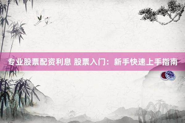 专业股票配资利息 股票入门：新手快速上手指南