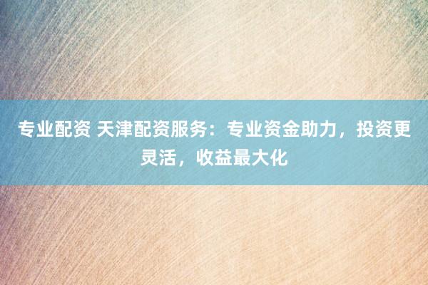 专业配资 天津配资服务：专业资金助力，投资更灵活，收益最大化