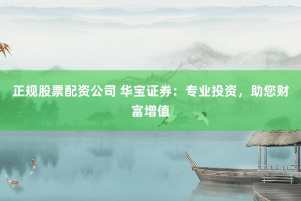 正规股票配资公司 华宝证券：专业投资，助您财富增值