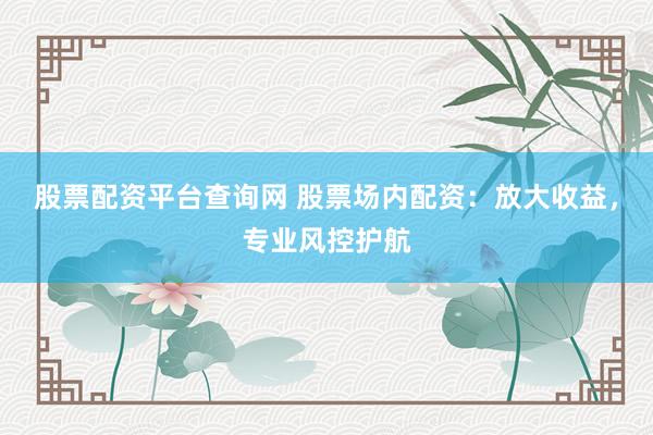 股票配资平台查询网 股票场内配资：放大收益，专业风控护航