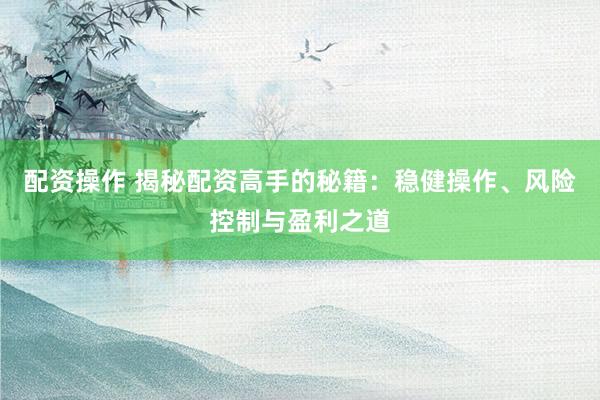 配资操作 揭秘配资高手的秘籍：稳健操作、风险控制与盈利之道