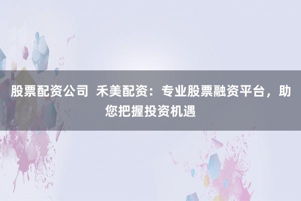 股票配资公司 禾美配资:专业股票融资平台,助您把握投资机遇