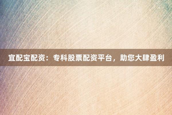 宜配宝配资：专科股票配资平台，助您大肆盈利