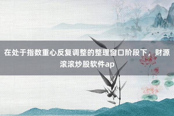在处于指数重心反复调整的整理窗口阶段下，财源滚滚炒股软件ap