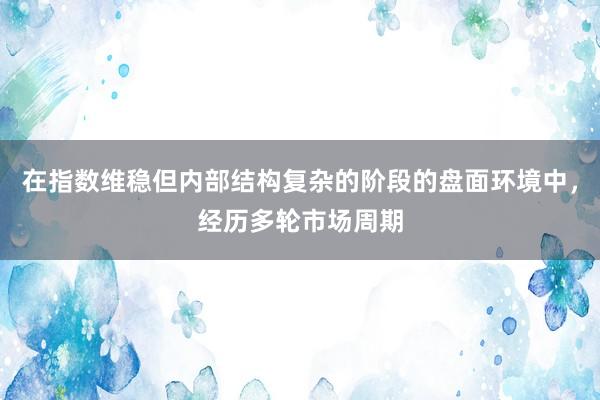 在指数维稳但内部结构复杂的阶段的盘面环境中，经历多轮市场周期