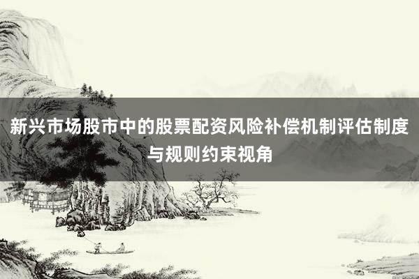 新兴市场股市中的股票配资风险补偿机制评估制度与规则约束视角