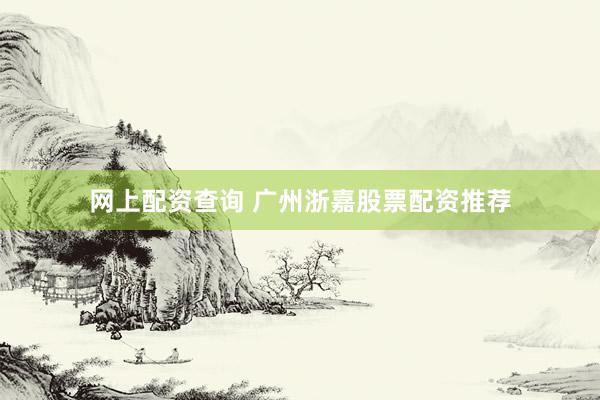 网上配资查询 广州浙嘉股票配资推荐