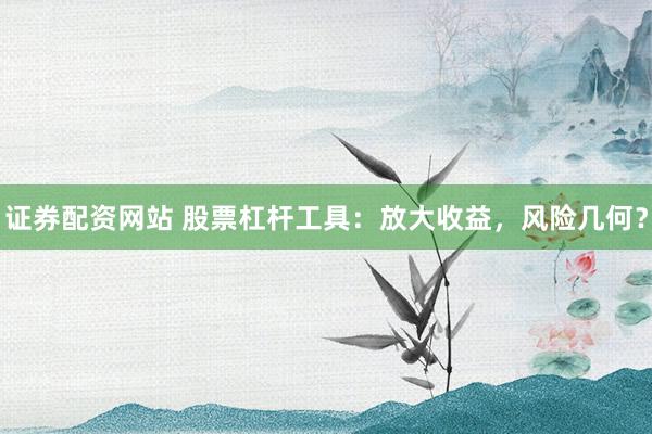证券配资网站 股票杠杆工具：放大收益，风险几何？