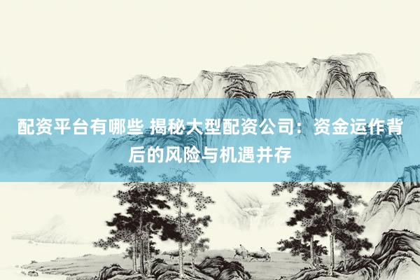 配资平台有哪些 揭秘大型配资公司：资金运作背后的风险与机遇并存